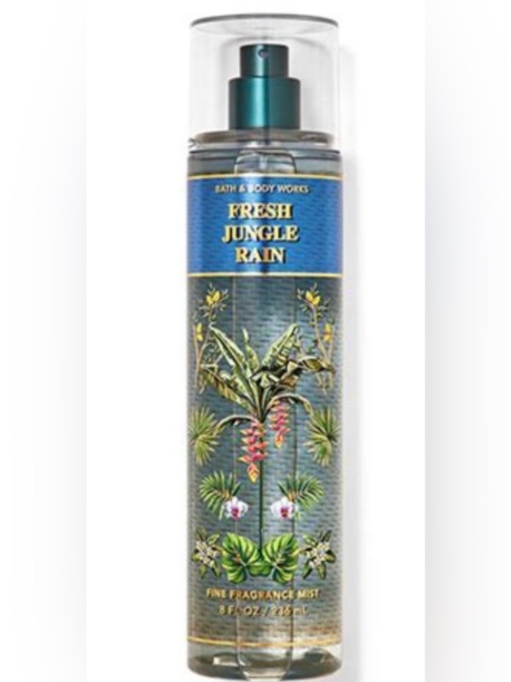 New Bath & Body Works Fresh Jungle Rain Fine Fragrance Mist - Blue & Gold